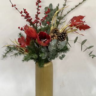 Ramo navidad rojo y dorado 