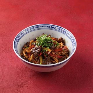 Лапша, говядина кальби