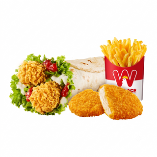1 Rouleau De Poulet & 1 Filet De Poulet & Frites
