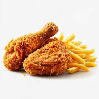 1/2 Pollo Frito Con Patatas