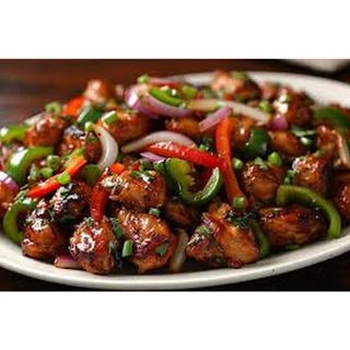 Chicken with onion and green chili