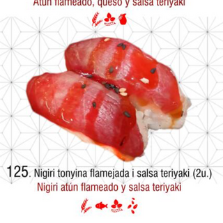 125. Atún flameado salsa teriyaki 