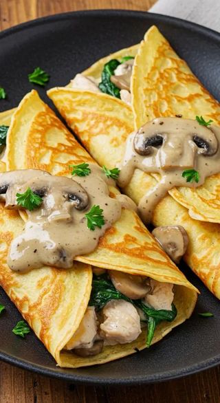 Crêpe Poulet Aux Champignons
