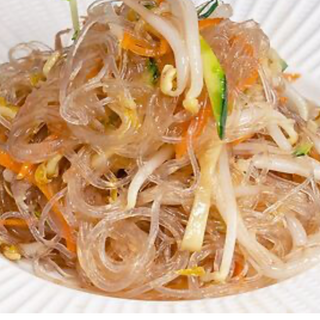 Spaghetti di soia con gamberi 