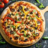 Spanish chicken pizza