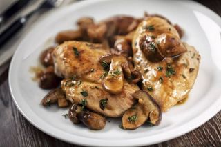 Scaloppine ai funghi cu porc