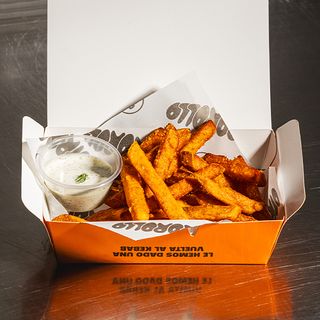 Boniato con salsa de yogurt