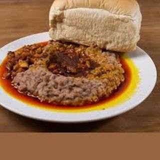 Aganyin Beans With Loaf Of Bread + Fish