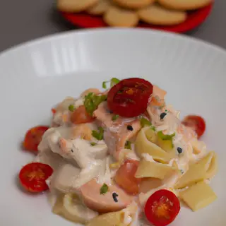 Salsa De Salmón Con Pasta Seca