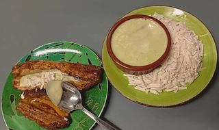 Maduro con queso y mayonesa