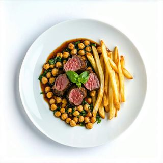 Patas De Ternera Con Garbanzos + Patatas Fritas