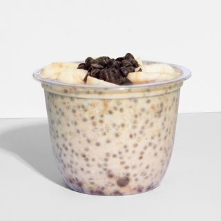 Porridge de plátano y chocolate con cacahuete