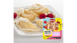 Pierogi mascarpone z maliną