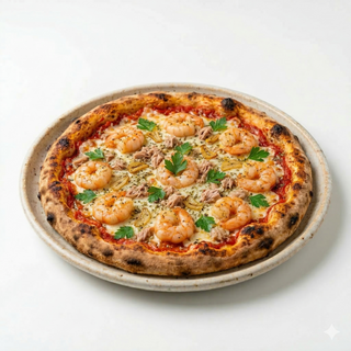Pizza De Gambas Con Atún