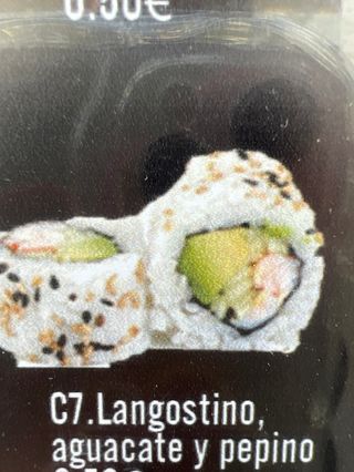 California De Langostino Con Aguacate Y Pepino (8 Pzs.)