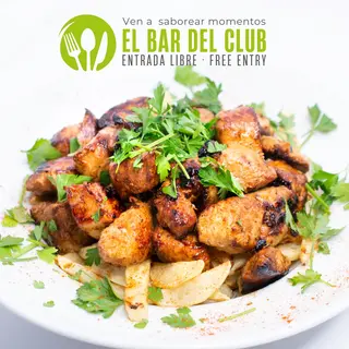 Carne fiesta con papas fritas