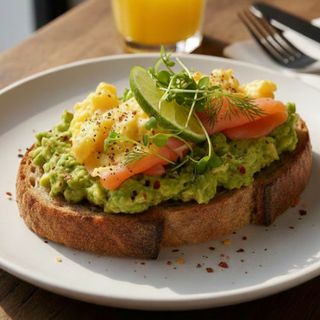 Tostada de salmón con aguacate