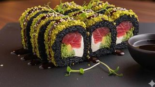 Uramaki black pistacchio