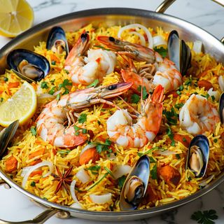 Seafood biryani