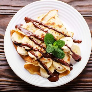 Clătite cu ciocolată și banane