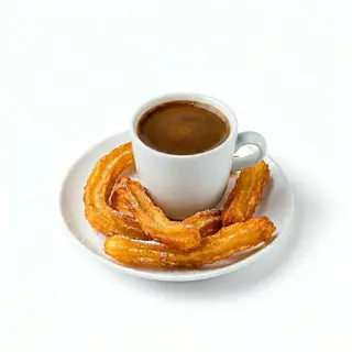 Ración Churros con Café solo (5 uds.)
