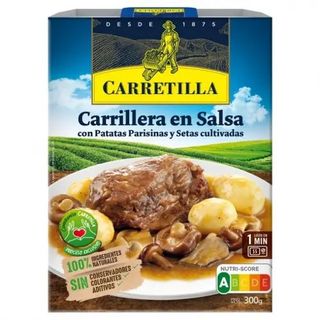 Carrilleras en Salsa Con Patatas y Setas Carretilla 300 Gr.