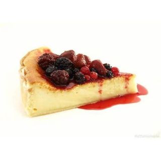 Tarta queso con frambuesas