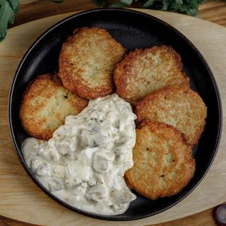  Деруни з куркою та грибми