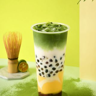 Latte De Té Matcha Con Pudding, Tapioca Y Judia Roja (700 Ml.)