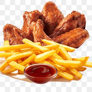 Asas de Frango 4 Unidades com batata frita