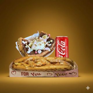 Сандвич Дърти прасчо голям + Смаш банана + Кока Кола кен (330ml)