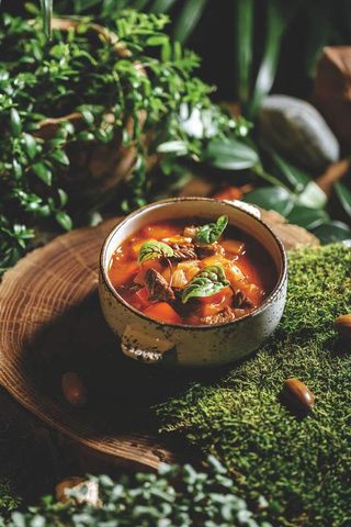 Суп гуляш из говядины с подкопченной сметаной