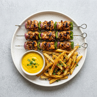 Chicken Mshikaki Served With Seasoned Fries