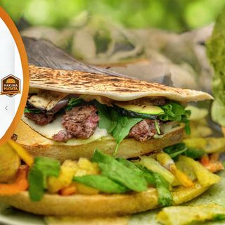 Speck, gorgonzola, pomodori, verdure