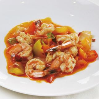 80  Gamberi con salsa piccante