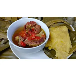 Matooke and Steamed Beef
