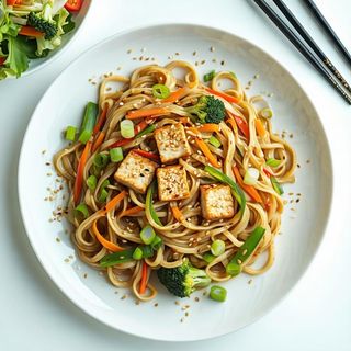 Udon z tofu i warzywami