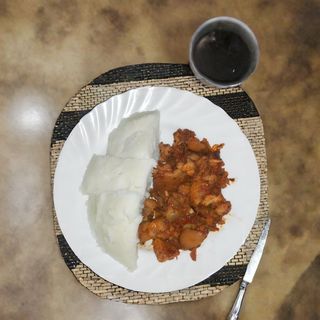 Quarter Pork With Ugali Wet With Dry