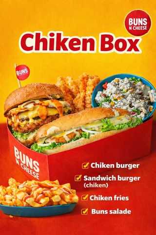 Chicken Box + 3 Free drinks