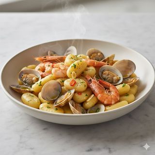 Gnocchetti di patate con scampi e vongole
