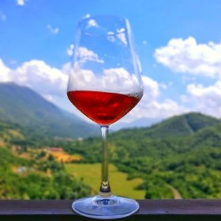 Calice di vino rosato 