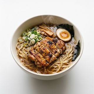Ramen con muslo de pollo