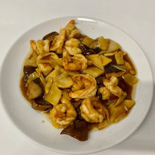 Gambas Con Bambú Y Setas Chinas