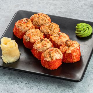 Запеченный ролл лосось с угрем унаги 8шт