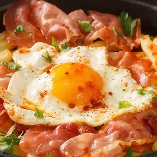 Huevos Con Jamon Y Papas Fritas