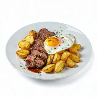 P-3 Chusmarro de cerdo, patatas y huevo frito