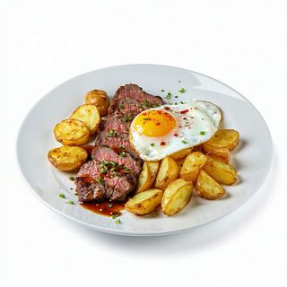 P-3 Chusmarro de cerdo, patatas y huevo frito