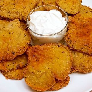 Setas empanadas con alioli