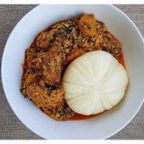 Egusi Soup With Swallow And Goat Meat