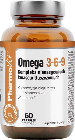 Omega 3-6-9 Kompleks nienasyconych kwasów tłuszczowych 60 kapsułek PharmoVit